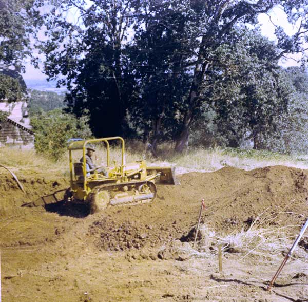historical image - vineyard being planted in 1970's