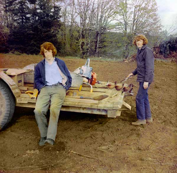 historical image - vineyard being planted in 1970's