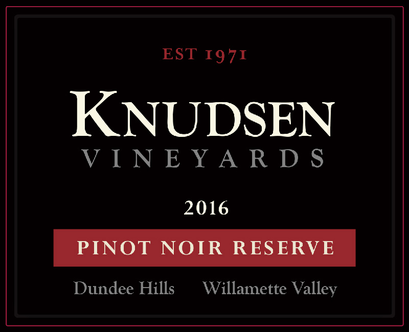 front label image for knudsen vineyards pinot nor willamette valley dundee hills 2016
