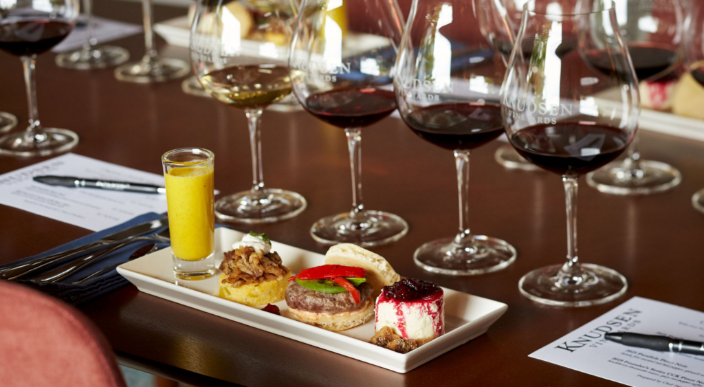 Wine tasting experience at The Outlook at Knudsen Vineyards